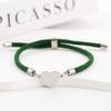 15mm Heart-Shaped Adjustable Stainless Steel Multi-Color Milan Rope Bracelet with Blank UV Laser Printing Surface