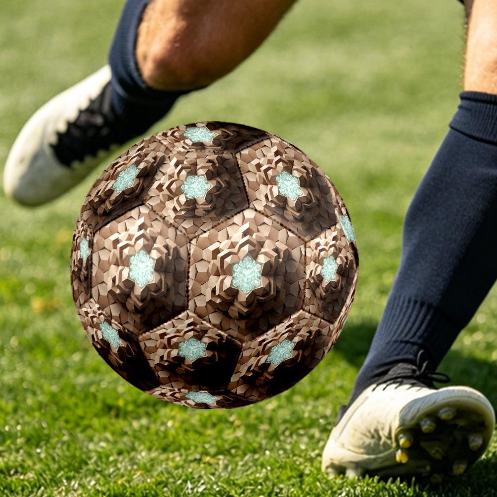 1pc Diamond Hexagon Themed Soccer Ball, Size 5, Lightweight PVC Material, Outdoor Training Soccer Ball Gift. q62272