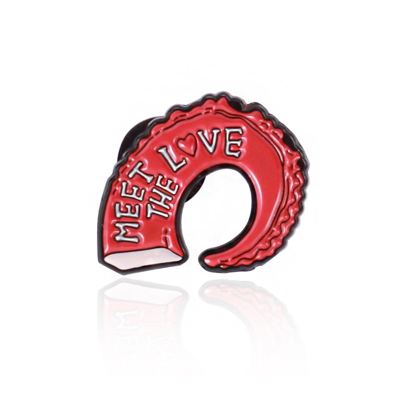 Personalized Skull & Octopus Love Brooch Badge