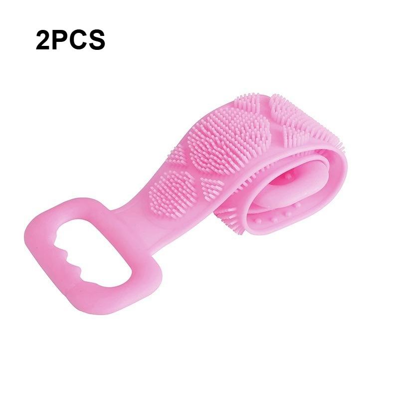 

Body Sponge Silicone Back Brushes Bath Towels Scrubber Rubbing Back Peeling Massage Shower Belt Extended Skin Clean Brushes розовый