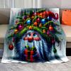1PC Whimsical Gnome with Christmas Decor Pattern Blanket Flannel Material Soft Warm for All Seasons,For Home Camping Picnics RV