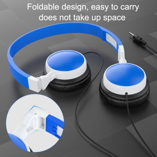 Wired Foldable 3.5mm Bass Headset Gaming HiFi Audio Headphone for Phone/Tablet
