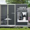 11 X 5.6ft Galvanised Steel Garden Shed, Metal Shed, Garden Storage Shed with Lockable Doors and Gloves for Outdoor Patio, Garden, Grey