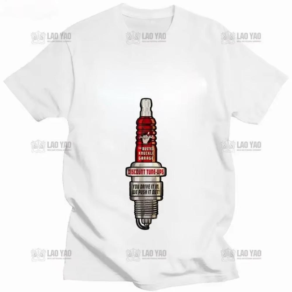 Cool Sparking Plug T Shirt Men Summer New Arrival O-neck Industrial Style DIY T-shirts Tops Men Clothing 4xl