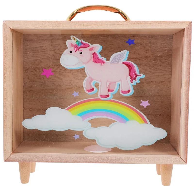 Large Capacity Cute Piggy Bank Creative Desktop Decoration Money Box Wooden Saving Box
