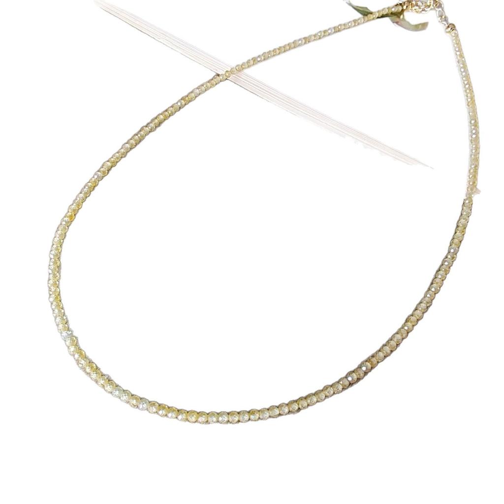 Delicate Japanese-Korean Zircon Beaded Crystal Necklace: Versatile Summer Accessory