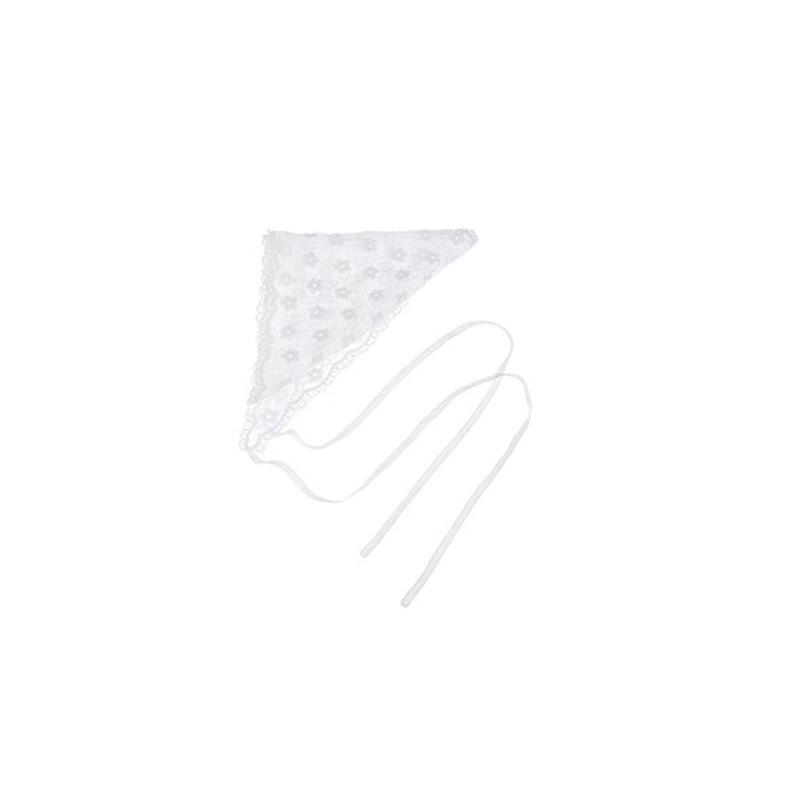 Retro Lace Bandana Headband White Woven Floral Print Hair Scarf Bohemia Triangle Headscarf Hat Sweet Women Hair Accessories