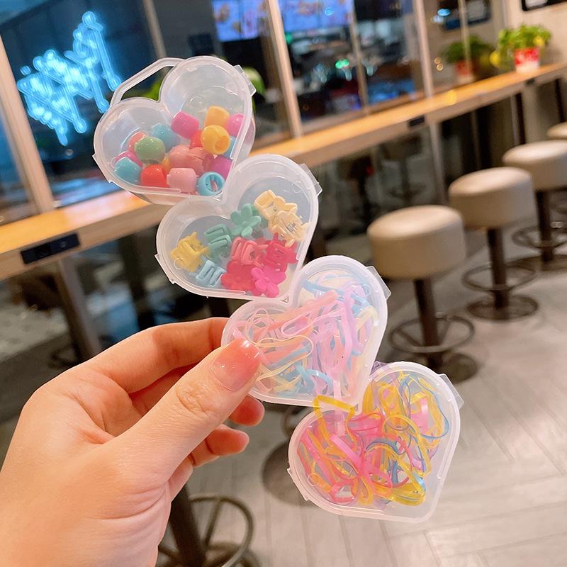 Färgglatt Håraccessoarset för Barn: Icke-skadande elastiska hårband och söta små blomklämmor för flickor.