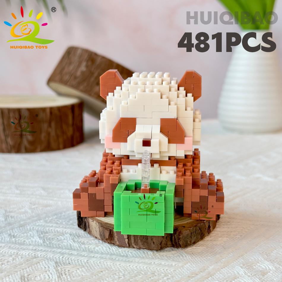 Non-Toxic Diy Cute Panda Shape Micro Model Building Blocks Set City Creativity Zoo Animal Mini Bricks Toys For Children Kid Gift