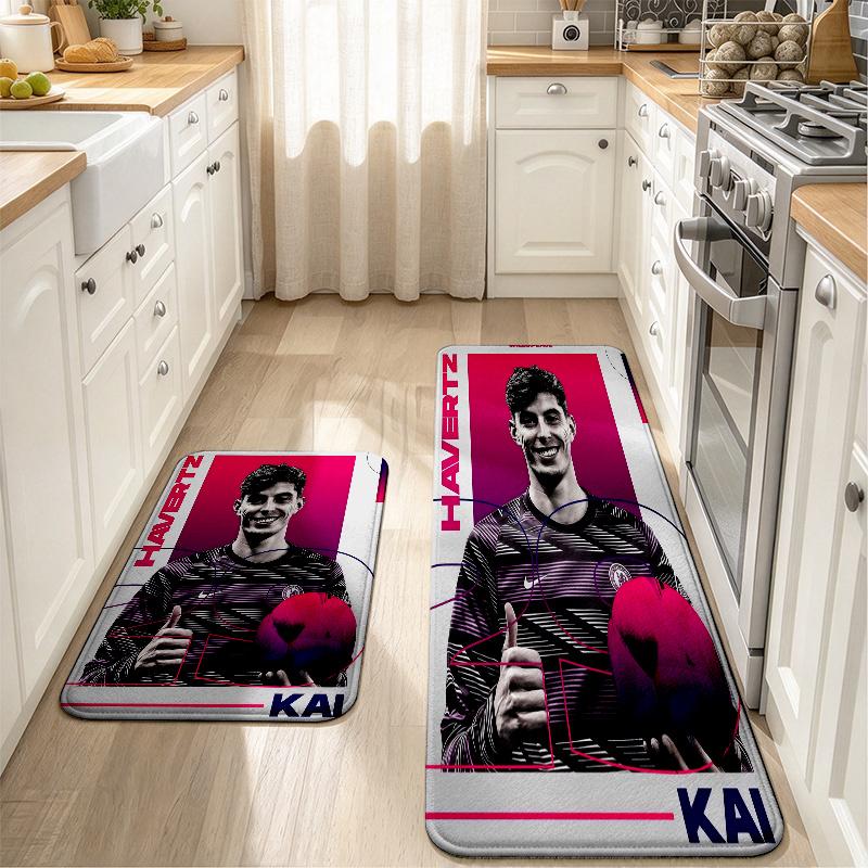Kai Havertz Champion Flannel Kitchen Mat Christmas Soft Area Rug Non Slip Floor Carpet Home Decoration