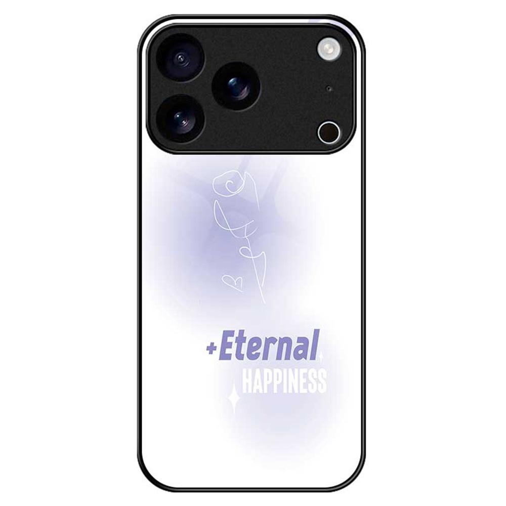 For iPhone 17 Pro Max Case Anti Drop TPU PC Tempered Glass Pattern Printing Phone Back Cover