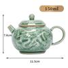 150 ml Yue Kiln Seladon Keramik-Teekanne, handgefertigte Gravur, Dargon-Teemaschine, kleine Teekanne mit Filterloch, Haushalts-Kung-Fu-Teeservice