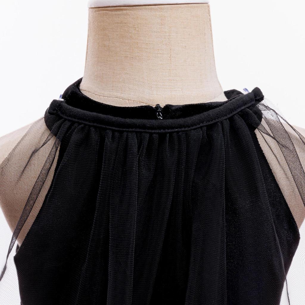 Europäisches & Amerikanisches Halloween Fledermaus Kleid Kostüm mit Netzumhang für Mädchen