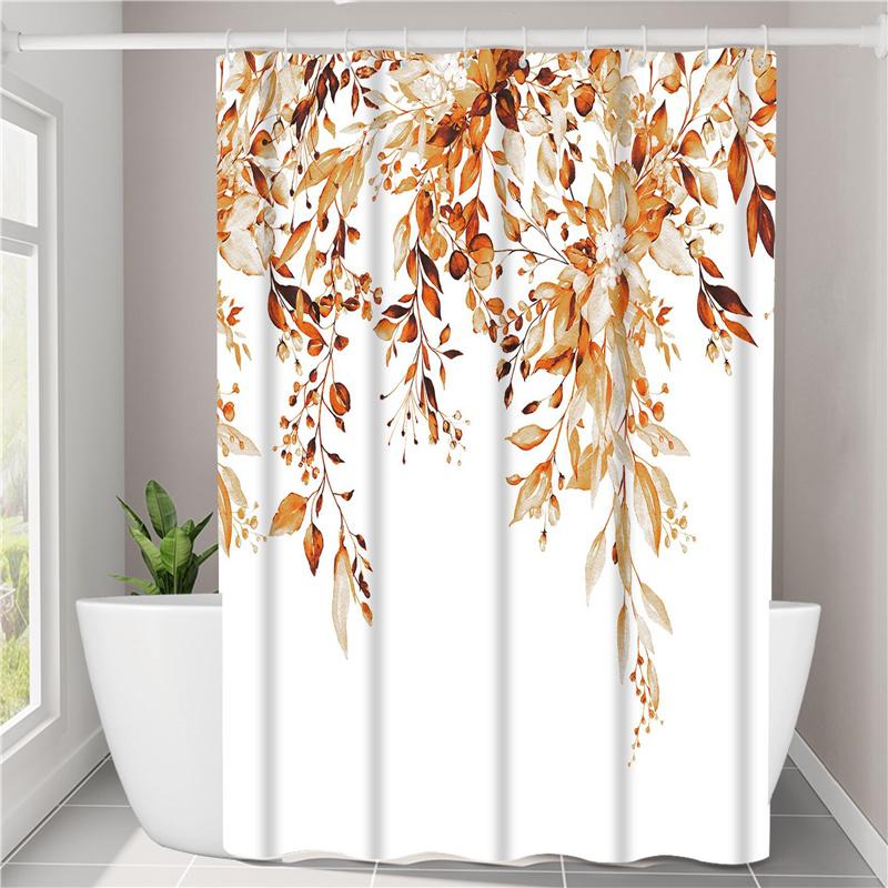 3D Printed Polyester Fabric Waterproof Shower Curtain Bathroom Shower Partition Universal Curtain