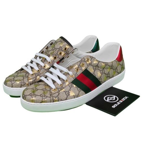 

Gucci Ace Bee Print Canvas Casual Sneakers Men s Brown 548950 9N050 8465 EU 44 коричневий