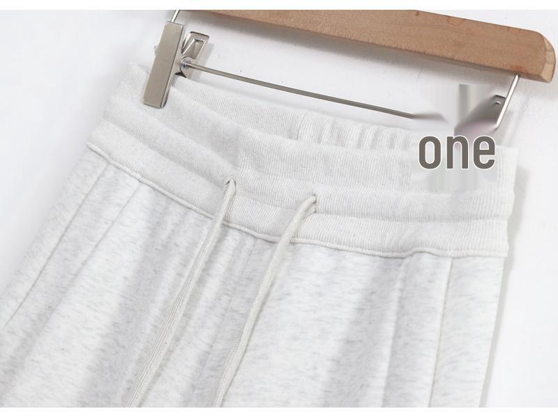 New Women's Fleece-Lined Straight-Leg Sweatpants: Versatile, Slimming, Loose, Casual, Warm Winter Wear.