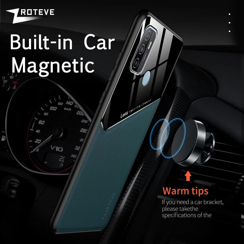 For OPPOA53S Case PU Leather Car Magnetic Hard PC Cover For OPPO A53 S A53S A33 A32 A11S OPPOA53 OPPOA33 Phone Cases