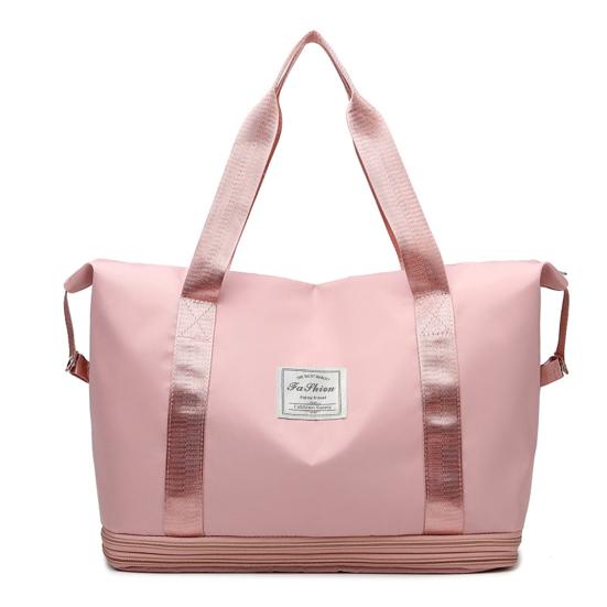 

Дорожная сумка большой вместимости, двухслойное отделение для мокрых и сухих вещей, внешний карман, застежка-молния розовый