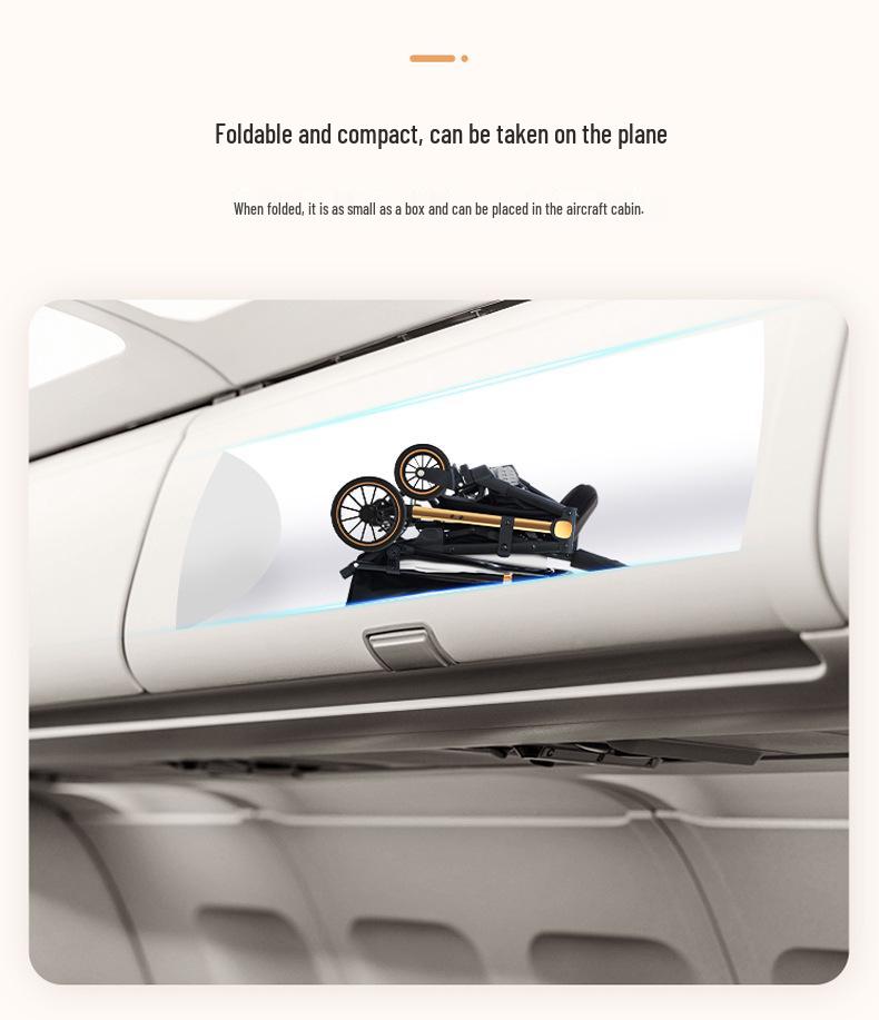 Lightweight Baby Stroller: Sit and Lie, One-Key Fold, Four-Wheel Shock Absorption, Outdoor Umbrella Car.