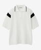 BLOND9 Cotton Varsity Open Collar Short Sleeve Knit_Ivory