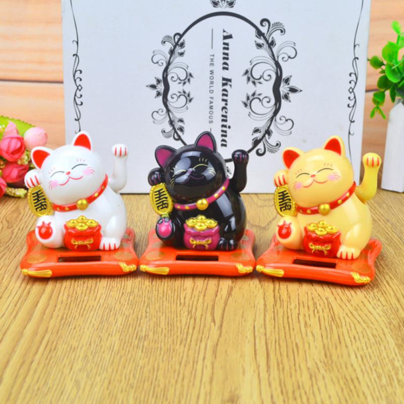 1/2/4 STÜCK Solarbetriebene Maneki Neko Winkende Arm Winkende Glückskatze Glückskatze Für Heim-, Büro- und Autodekoration