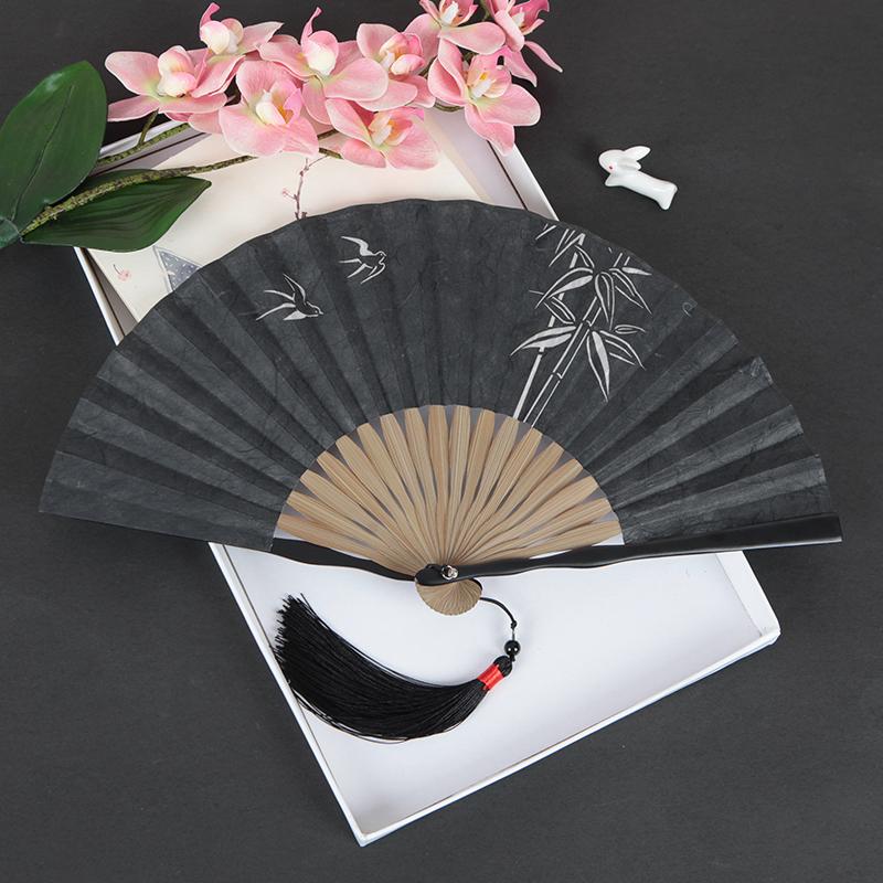 

Женский складной веер в китайском стиле Ventilatore Bamboo Hanfu Ventilator Abanicos Para Boda Портативный летний ручной веер