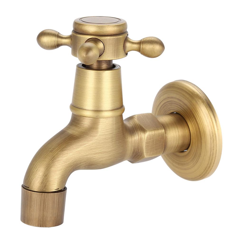 Faucet Wall Mounted Vintage  Brass Faucet Single Cold Water Tape for Kitchen Sink Mop Pool Wall Mount Faucet Vintage Faucet