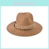 French British Style Wide Brim Straw Hat With Sun Protection For Summer Outdoor Fashion