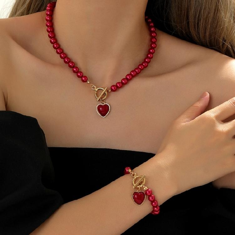 Fashionable Imitation Pearls Necklace Fashion Jewelry Beads Bracelet Adjustable Chain Necklace Present for Fashion Lover