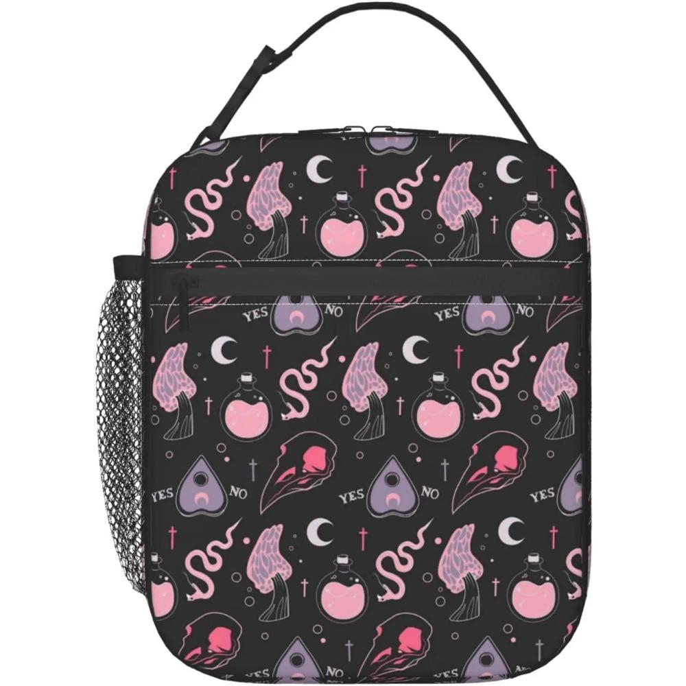 

Ланч-бокс для женщин мужчин Черная готическая сумка-холодильник многоразовый термоизолированный контейнер для ланча подарки для офиса пикника школы 26x21x11CM