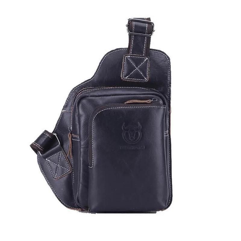 Brand Men's Genuine Leather Bag Luxurious Casual Chest Bag High-quality Outdoor Sports Shoulder Crossbody Bag for iPad Phones