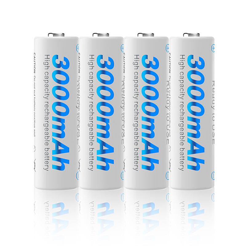 1.2V AA Rechargeable Batteries 3000mAh NiMH 100 Original High