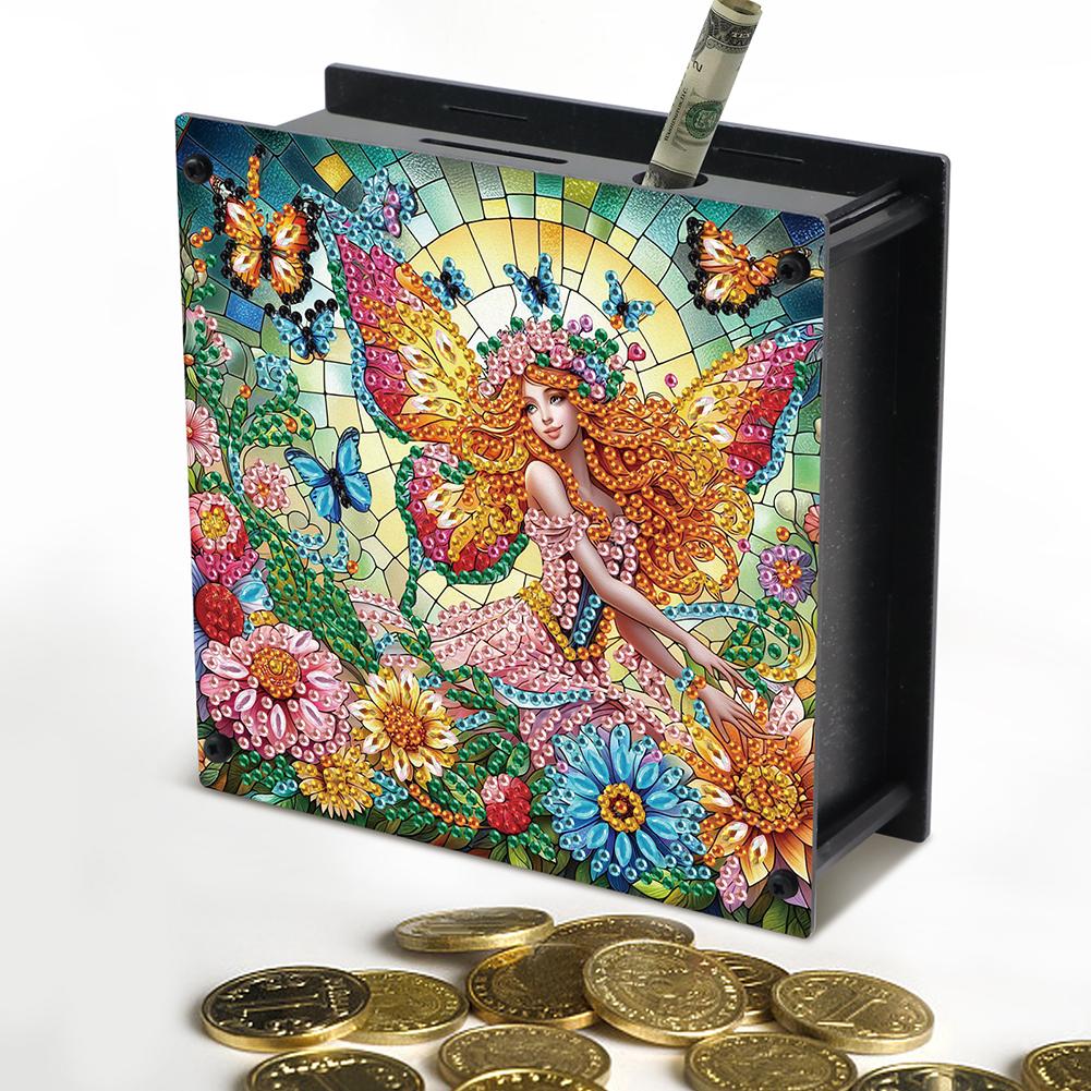 Rhinestones Desktop Ornaments Cat Table Top Diamond Painting Money Box Diamond Painting Change Holder Case Decors for Home Decor