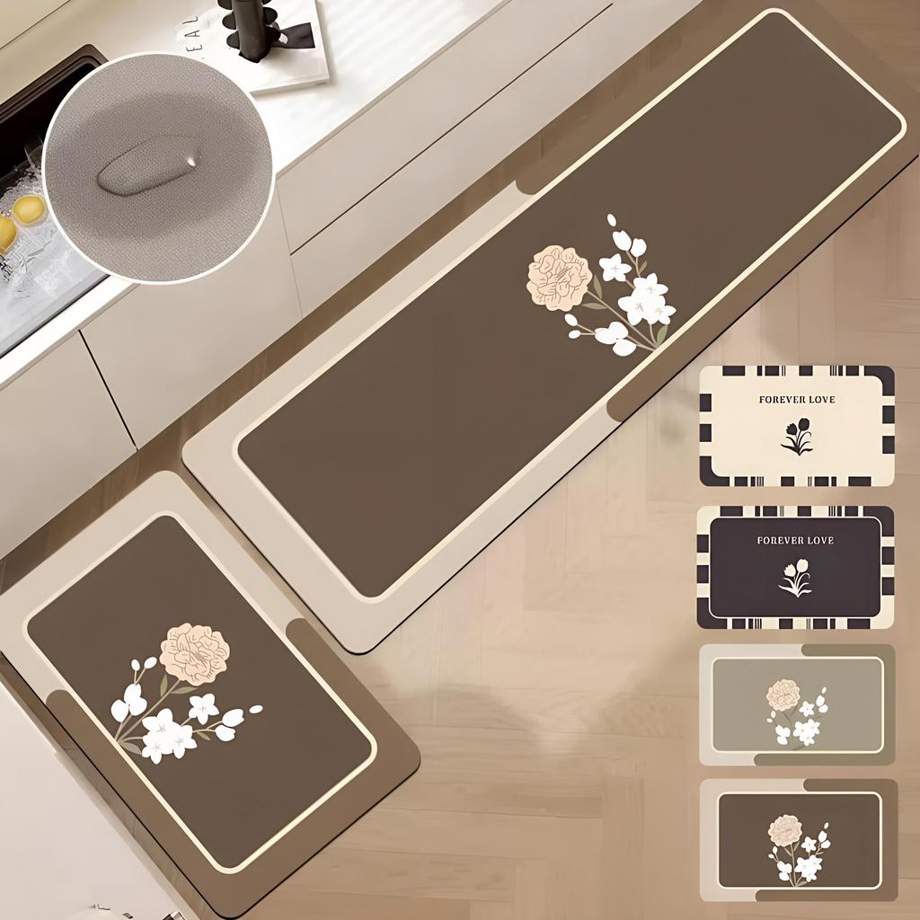 Küchenbodenmatte: Wasserabsorbierende, schnelltrocknende, rutschfeste, schmutzabweisende, pflegeleichte, weiche Kieselalgen-Schlammmatte