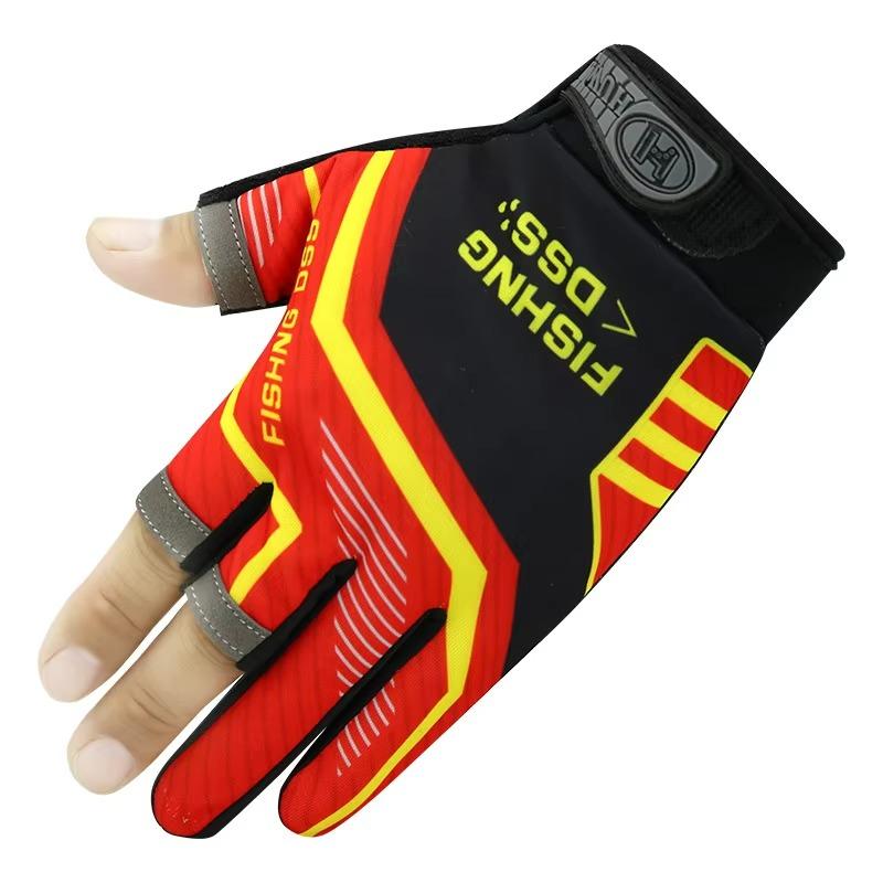 Fischerhandschuhe Herren und Damen Outdoor-Nutzung Fischereischutz Anti-Rutsch 3-Finger-Schnitt Aktives Fischereigerät Angelhandschuhe