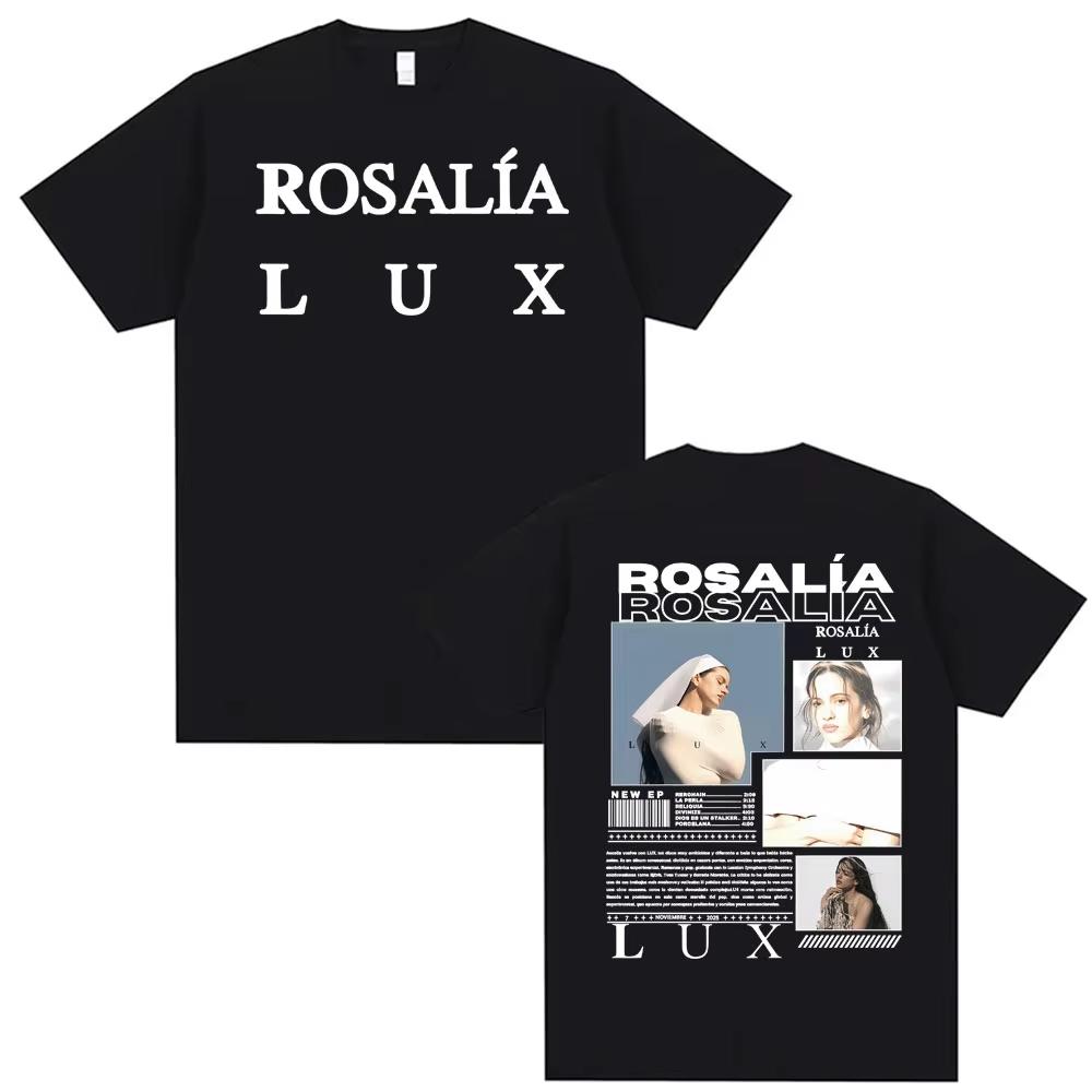 

Singer Rosalia LUX New Album 2026 Tour Graphic T Shirt Men Women Vintage Aesthetic Short Sleeve T-shirt Cozy Male Cotton T Sh... S разноцветный