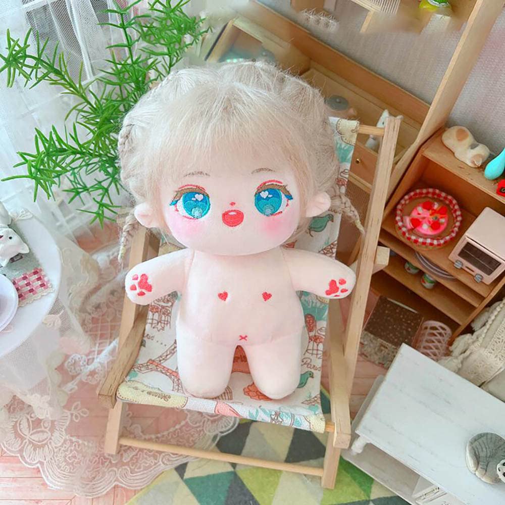 niannyyhouse 20cm Plush Brown Doll with No Skeleton, No Attributes, Obese Body, Dressable Doll (b-1)