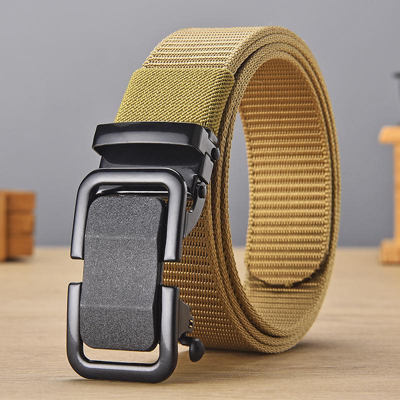 Men's Nylon Automatic Buckle Tactical Belt - Versatile, Toothless, Outdoor Canvas Waist Belt