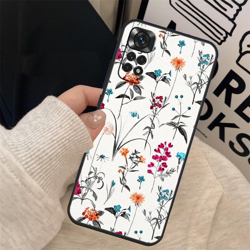 Floral Theme Pattern Cover For Xiaomi Redmi Note 14 12 10 11 13 15 Pro Plus Case For Redmi 15 15C 10C 12C 13C 14C