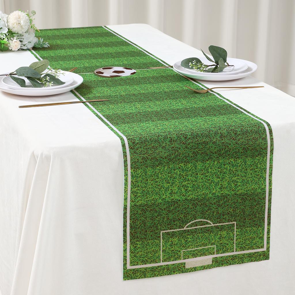 Football Table Runner Soccer Themed Birthday Party Decorations Kids Boys Favors Football Grass Table Cover Baby Shower Supplies