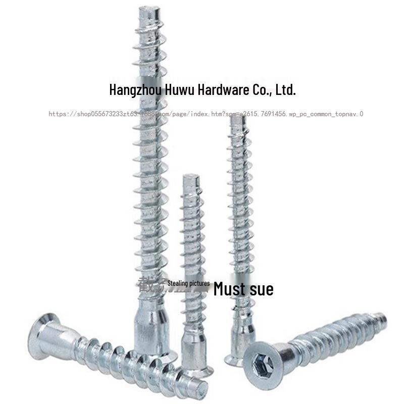 Parafusos Auto-atarraxantes para Madeira com Cabeça Escareada e Soquete Hexagonal Overmountain M5/M6/M7 para Reparo de Móveis.