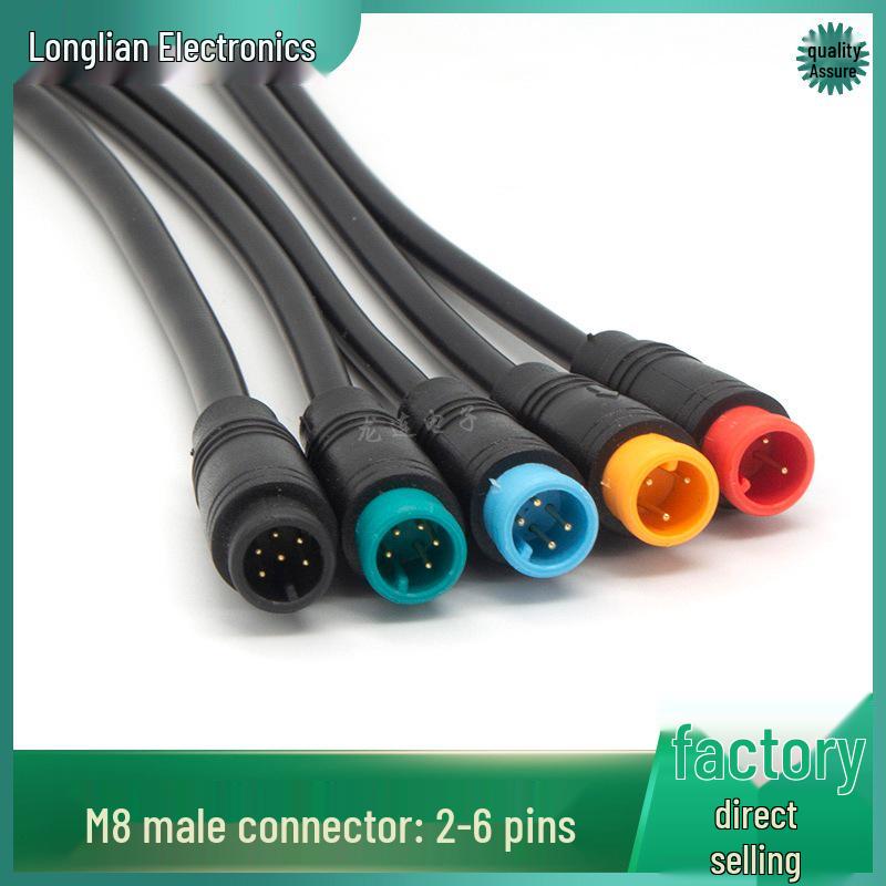 Waterproof M8 Aviation Plug with Cable: 2-6 Pin Male & Female Connector