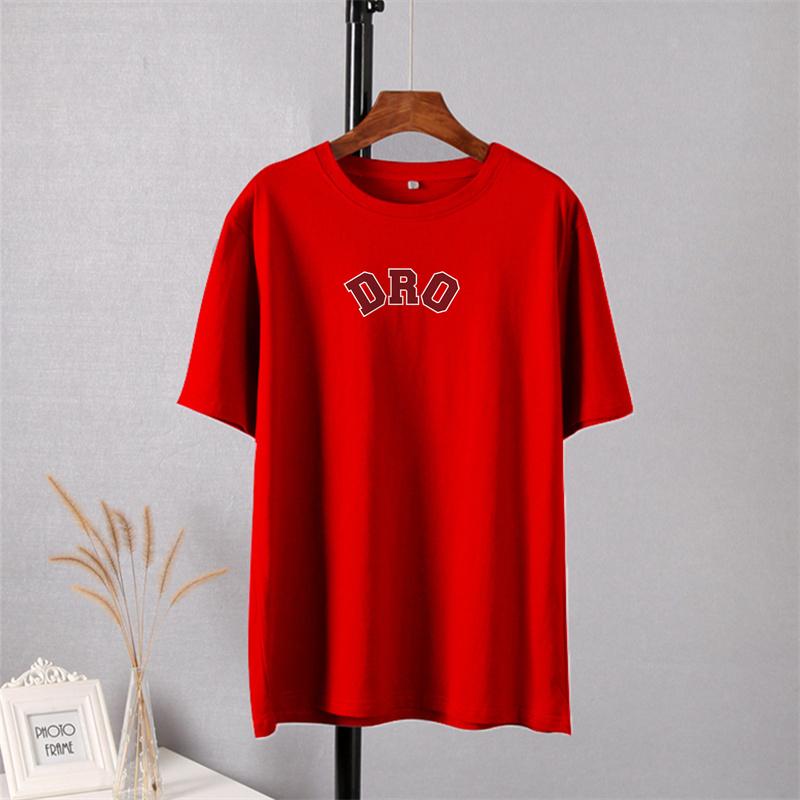 Shellsuning T-shirt stampate con lettera per donna T-shirt basic oversize a maniche corte estive Casual O-collo in cotone Abbigliamento Femlae Top gotici coreani