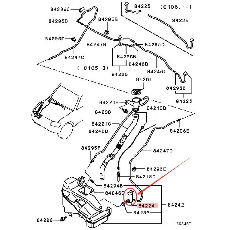 Windshield Washer Motor for Mitsubishi Pajero Montero 3 MK3 V63 V64 V65 V66 V68 V73 V74 V75 V76 V78 2000-2006 L400 MR192642