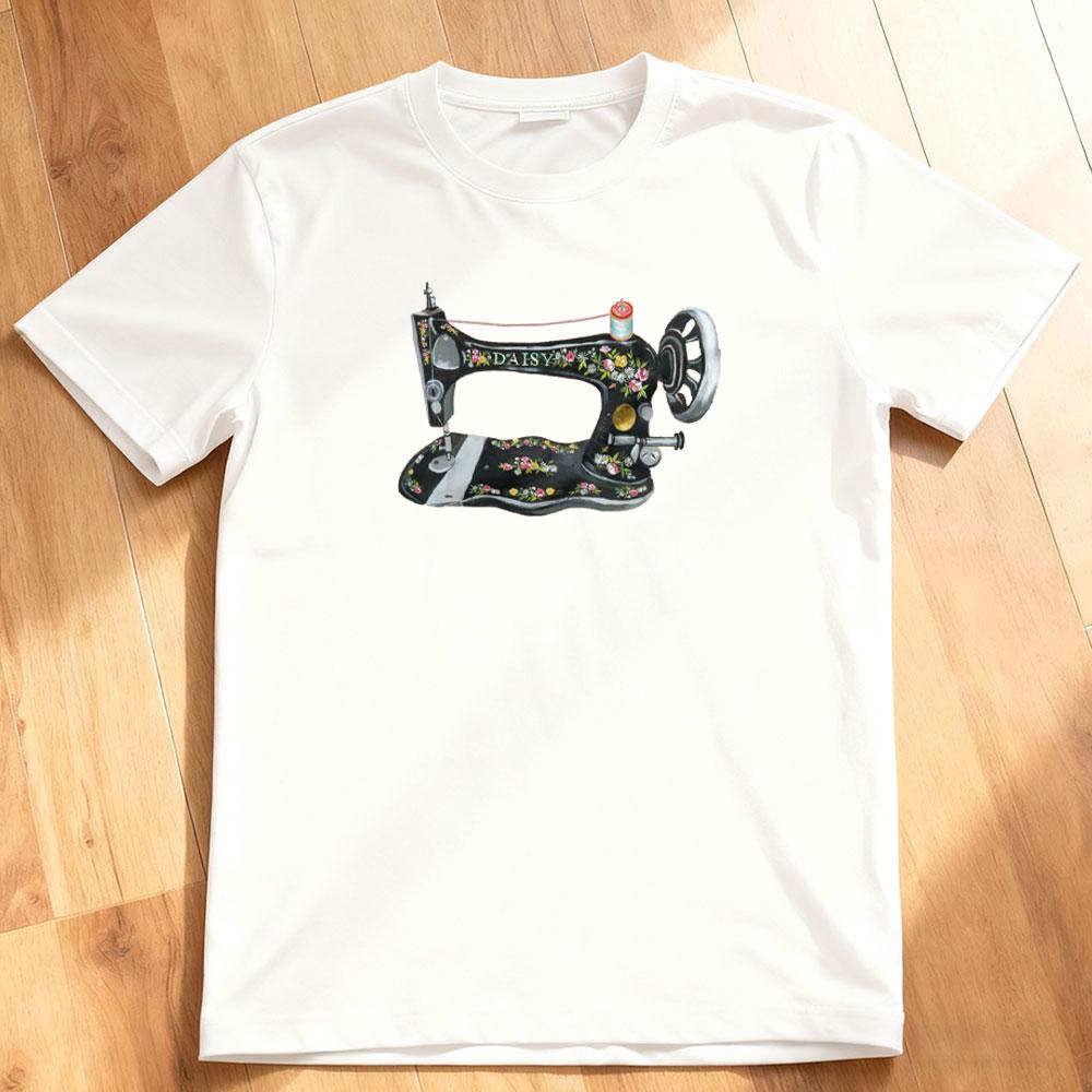 Vintage Sewing Machine Unisex Tshirt Women Unisex Summer Fashion Casual Cotton Graphic T Shirts Fashion Oneck Streetwear
