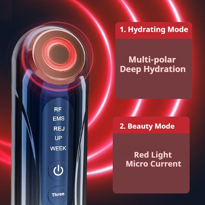 Warm Facial Beauty Instrument EMS Microcurrent Lifting Firming Light Pattern Photon Rejuvenation Introducer