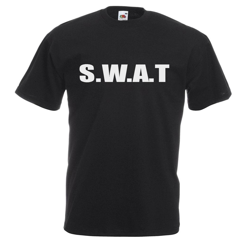 Volwassenen SWAT Politie Mobiele Eenheid Speciale Krachten Squad Unisex Zwart T-shirt
