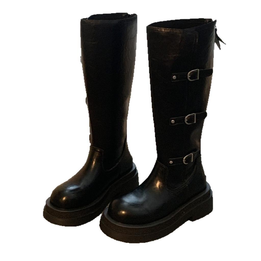 European and American Style Boots Women's Boots 2025 New Autumn Explosion Brown Versatile Foreign Style But Knee Boots Leather Boots