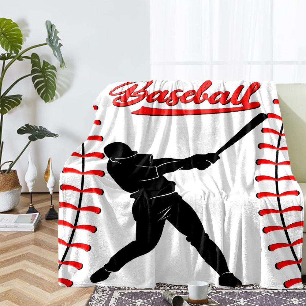 Baseball Theme Printed Blanket - Perfect for Couch, Bed, Travel & Outdoor Use | Machine Washable, Cozy & Durable.