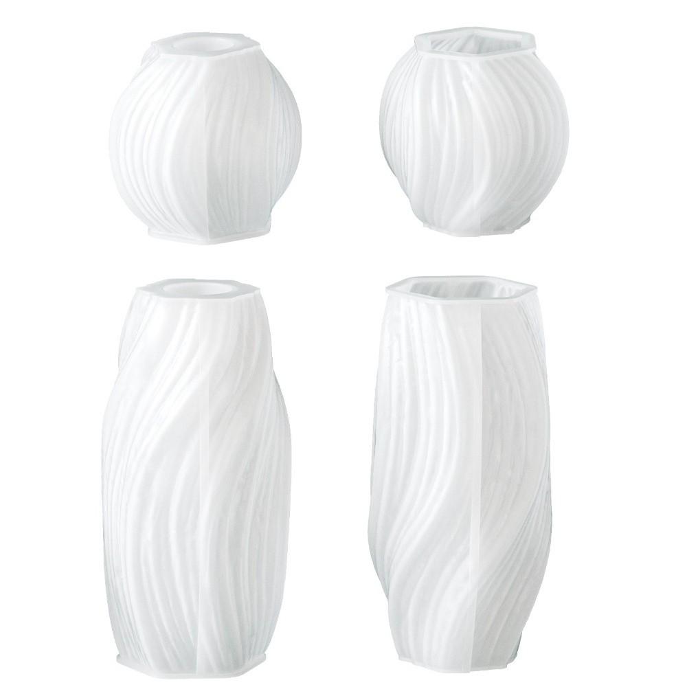 DIY Vase Molds Silicone Wavy Flower Pot Mold Ins Resin Molds  Home Decor